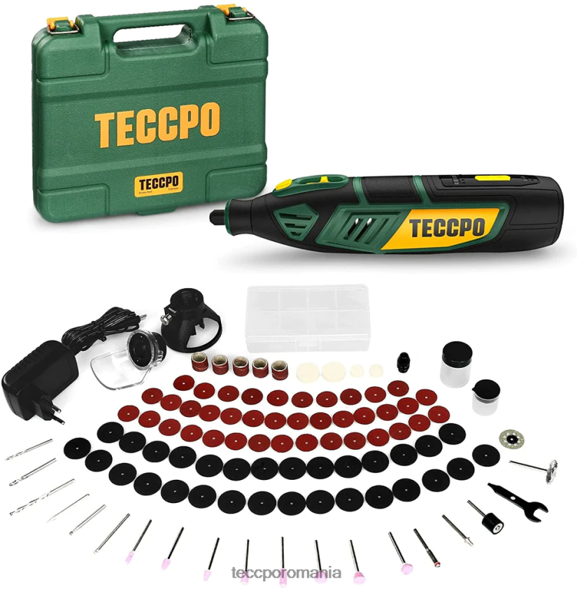 TECCPO Unelte rotative alimentate cu baterie de 12 V VF0BR46 scule rotative